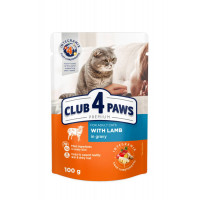 Club 4 Paws Premium Консервы для взрослых кошек с ягненком в соусе