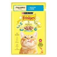 Friskies Консервы для взрослых кошек с лососем кусочки в подливе
