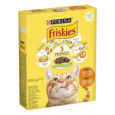 Friskies Сухий корм для дорослих кішок з куркою та овочами