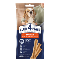 Club 4 Paws Premium Ласощі для собак середніх та великих порід м'ясні палички з індичкою