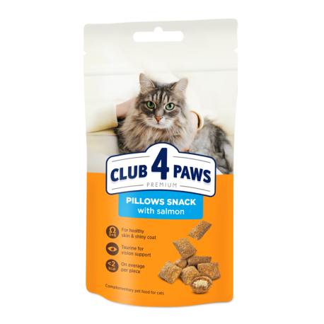 Club 4 Paws Premium Pillows Snack Salmon ласощі для котів подушечки з лососем