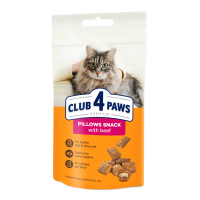 Club 4 Paws Premium Pillows Snack Beef Ласощі для кішок подушечки з яловичиною