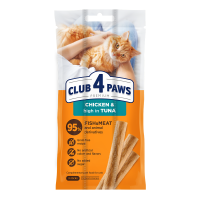 Club 4 Paws Premium Ласощі для кішок м'ясні палички з куркою та тунцем