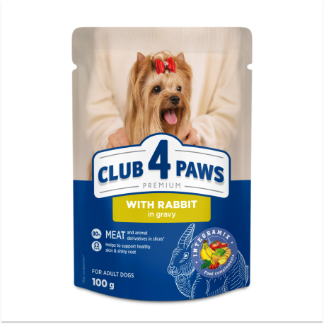 Club 4 Paws Premium Консерви для дорослих собак дрібних порід із кроликом у соусі