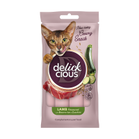 Delickcious Кремовые лакомства для кошек с ягненком, коричневым рисом и цукини