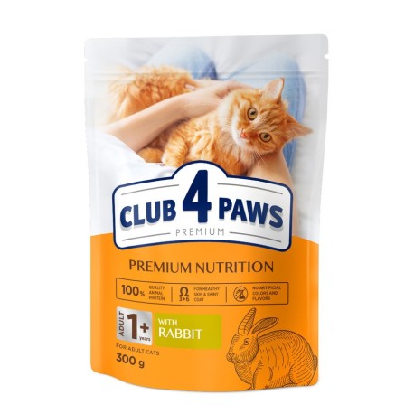 Club 4 Paws Premium Adult Rabbit Сухой корм для взрослых кошек с кроликом 