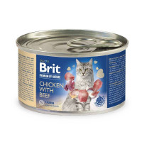 Brit Premium Cat Adult by Nature Консерви для дорослих кішок з куркою та яловичиною