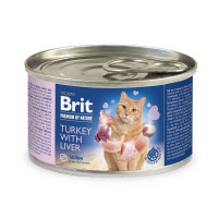 Brit Premium Cat Adult by Nature Консервы для взрослых кошек с индейкой и печенью