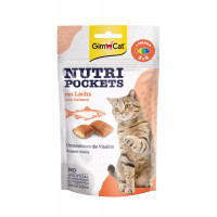 GimCat Nutri Pockets with Salmon & Omega 3 + 6 Лакомства для кошек с лососем и жирными кислотами