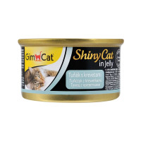 GimCat ShinyCat in Jelly Консерви для дорослих кішок з тунцем та креветками в желе