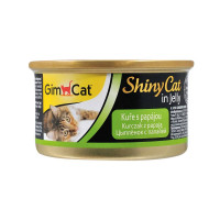 GimCat ShinyCat in Jelly Консерви для дорослих кішок з куркою та папаєю в желе