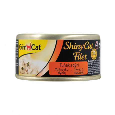 GimCat ShinyCat Filet Консерви для дорослих кішок зі шматочками тунця та гарбуза у бульйоні