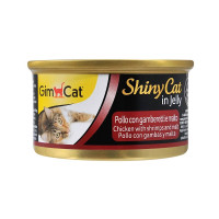 GimCat ShinyCat in Jelly Консерви для дорослих кішок з куркою креветками та солодом у желе