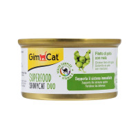 GimCat Superfood ShinyCat Duo Консерви для дорослих кішок з куркою та яблуками у бульйоні