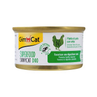 GimCat Superfood ShinyCat Duo Консервы для взрослых кошек с курицей и травой в бульоне