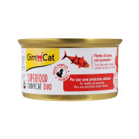 GimCat Superfood ShinyCat Duo Консервы для взрослых кошек с тунцом и томатами в бульоне