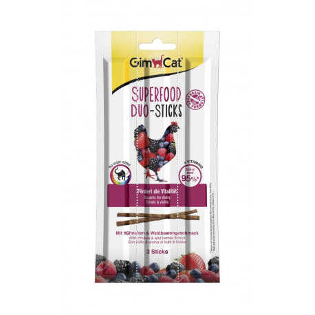 GimCat Superfood Duo-Sticks Лакомства для кошек с курицей и лесными ягодами