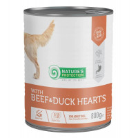 Nature's Protection Dog Adult Beef & Duck Hearts Консервы для взрослых собак с говядиной и утиным сердцем 
