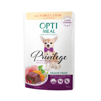 Optimeal Privilege Adult Dog Grain Free Беззернові консерви для дорослих собак дрібних порід з індичкою та печінкою в гарбузовом