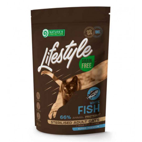 Nature's Protection Lifestyle Cat Adult Grain Free Sterilised White Fish