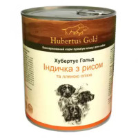 Hubertus Gold Консерви для дорослих собак з індичкою рисом та лляною олією