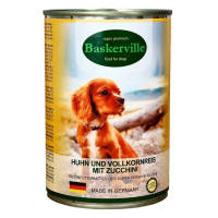 Baskerville Super Premium Консерви для дорослих собак з півнем рисом та цукіні