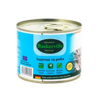 Baskerville Super Premium Консервы для взрослых кошек с индейкой и рыбой