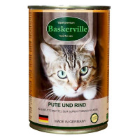 Baskerville Super Premium Консервы для взрослых кошек с индейкой и говядиной