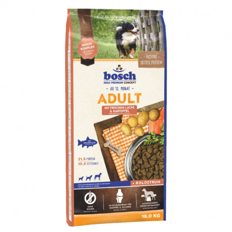 Bosch Adult Mit Frischem Lachs & Kartoffel Сухий корм для дорослих собак з лососем та картоплею