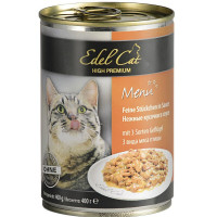Edel Cat Консерви для дорослих кішок з трьома видами м'яса у соусі