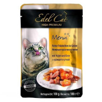 Edel Cat Консерви для дорослих кішок зі шматочками курки та качки в желе
