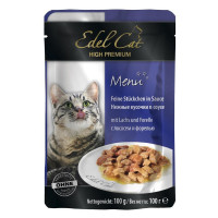 Edel Cat Консерви для дорослих кішок зі шматочками лосося та форелі в соусі