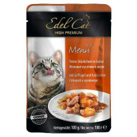 Edel Cat Консервы для взрослых кошек с кусочками птицы и кролика в желе