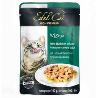Edel Cat Консерви для дорослих кішок зі шматочками качки та кролика в соусі