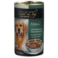 Edel Dog Консервы для взрослых собак с кроликом и рисом в соусе