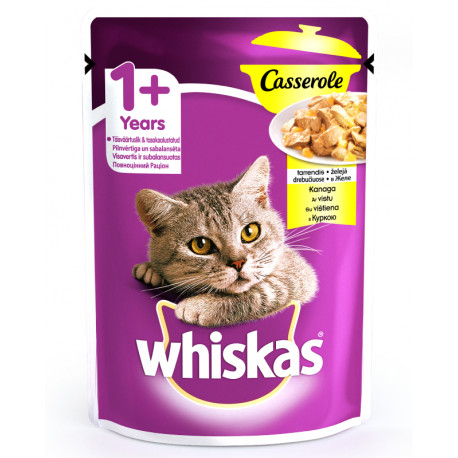Whiskas Casserole Консервы для взрослых кошек с курицей в желе