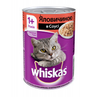 Whiskas Adult Консерви для дорослих кішок зі шматочками яловичини в соусі