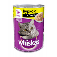 Whiskas Adult Консервы для взрослых кошек с кусочками курицы в соусе