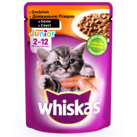 Whiskas Junior Консервы для котят с домашней птицей в соусе