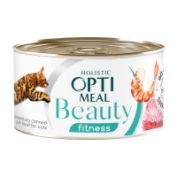 Optimeal Cat Beauty Fitness Консерви для дорослих кішок з тунцем та креветками в соусі
