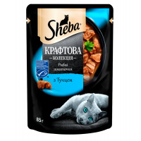 Sheba Craft Collection Flacked Pieces Tuna Консервы для взрослых кошек с тунцом в соусе