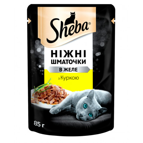 Sheba Fine Flakes in Gelly Консерви для дорослих кішок з куркою в желе