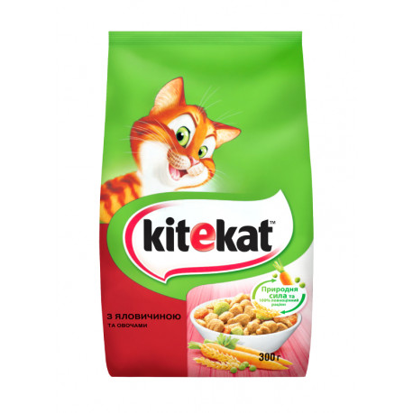 Kitekat Сухой корм для взрослых кошек с говядиной и овощами