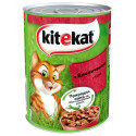 Kitekat Natural Vitality Консервы для взрослых кошек с говядиной в соусе в банке