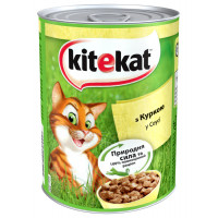 Kitekat Natural Vitality Консервы для взрослых кошек с курицей в соусе