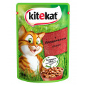 Kitekat Natural Vitality Консервы для взрослых кошек с говядиной в соусе в пауче