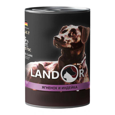 Landor Dog Adult All Breed Lamb & Turkey Консерви для дорослих собак усіх порід з м'ясом ягняти та індички