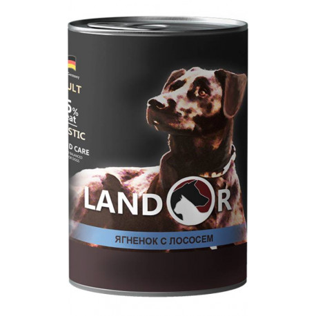 Landor Dog Adult All Breed Lamb & Salmon Консерви для дорослих собак усіх порід з м'ясом ягняти та лосося