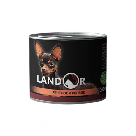 Landor Dog Adult Small Breed Lamb & Rabbit Консервы для взрослых собак мелких пород с мясом ягненка и кролика