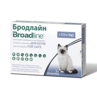 Broadline Spot-On Капли на холку от блох и клещей для кошек до 2,5 кг